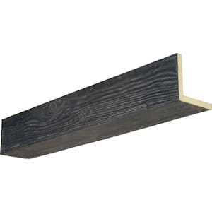 6 in. x 4 in. x 8 ft. 2-Sided (L-Beam) Sandblasted Aged Ash Faux Wood Ceiling Beam