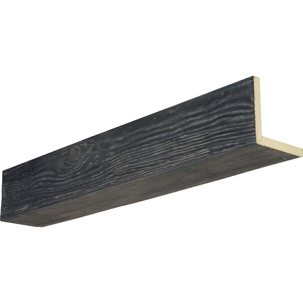 Ekena Millwork 6 in. x 4 in. x 8 ft. 2-Sided (L-Beam) Sandblasted Aged Ash Faux Wood Ceiling Beam