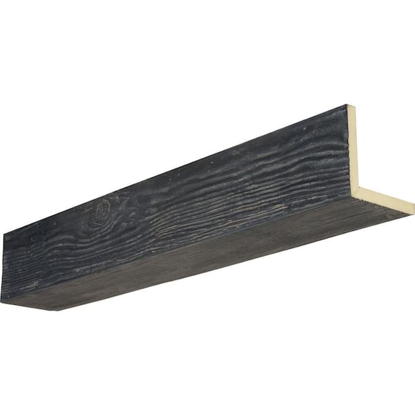 Ekena Millwork 4 in. x 10 in. x 18 ft. 2-Sided (L-Beam) Sandblasted Aged Ash Faux Wood Ceiling Beam