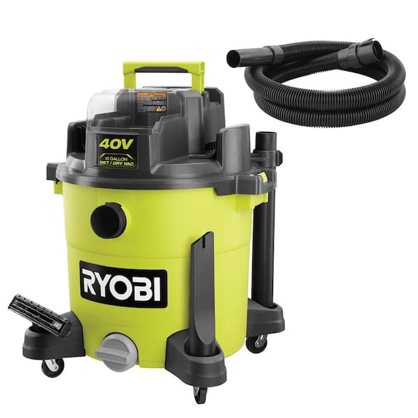 RYOBI 40V 10 Gal. Cordless Wet/Dry Vacuum (Tool Only) with Replacement Hose