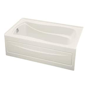 Mariposa 60 in. x 36 in. Soaking Bathtub with Left-Hand Drain in Biscuit, Integral Flange