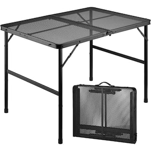 Portable Outdoor Table 3 ft. Folding w/ Mesh Non-Slip Feet Height Adjustable Lightweight Portable Aluminum Outdoor Table