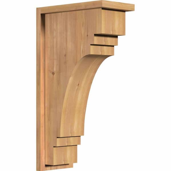 Ekena Millwork 7-1/2 in. x 14 in. x 26 in. Western Red Cedar Pescadero Smooth Corbel with Backplate