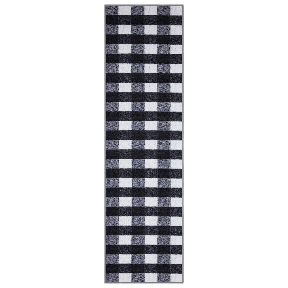 Ottomanson Ottohome Collection Non-Slip Rubberback Checkered Buffalo ...