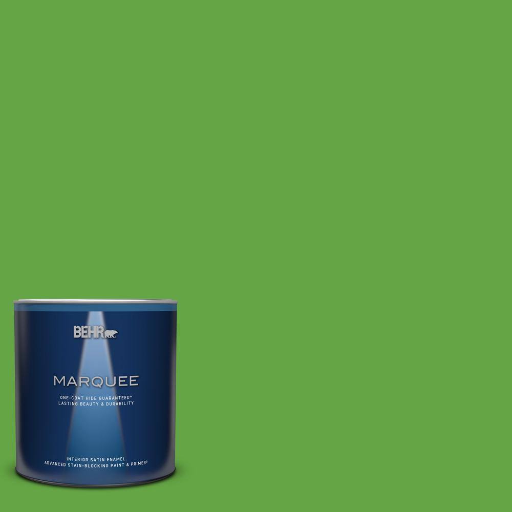 BEHR MARQUEE 1 qt. 430B6 Caterpillar Satin Enamel Interior Paint & Primer 745304 The Home Depot