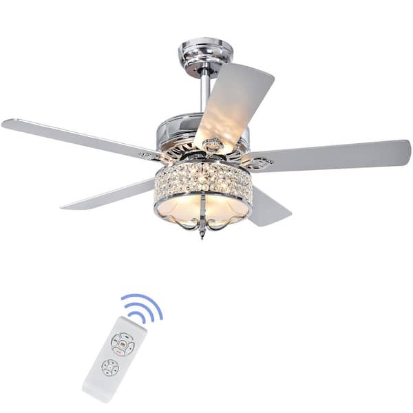 Costway 52 in. W Indoor Silver Smart Ceiling Fan with Remote Included and Timer