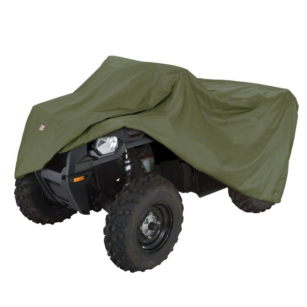 X-Large Olive Green Water-Resistant ATV Cover with Elastic Bottom