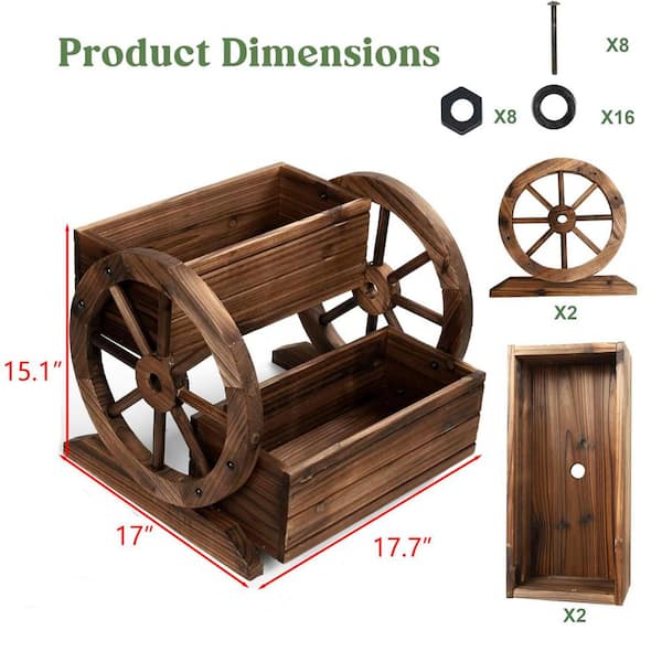 希少 large wooden pot Large Wood Indoor/Outdoor Planter (17.7 in. W x 15.1 in. H