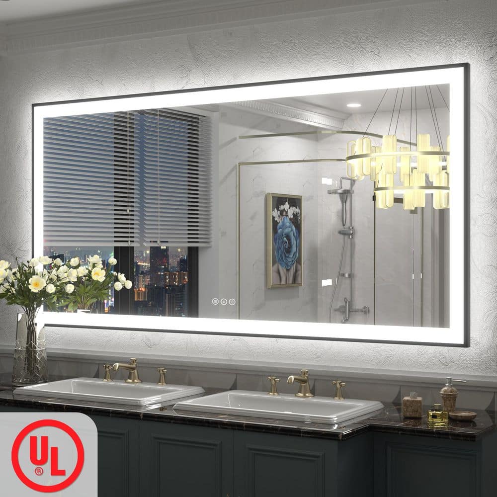 Sharp Mirror Apmir 60 in.W x 30 in.H Rectangular Framed UL Certified Front and Back ...