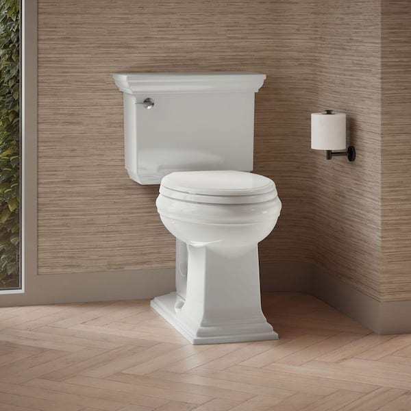 Memoirs 12 in. Rough In 2-Piece 1.28 GPF Single Flush Elongated Toilet in White Seat Not Included