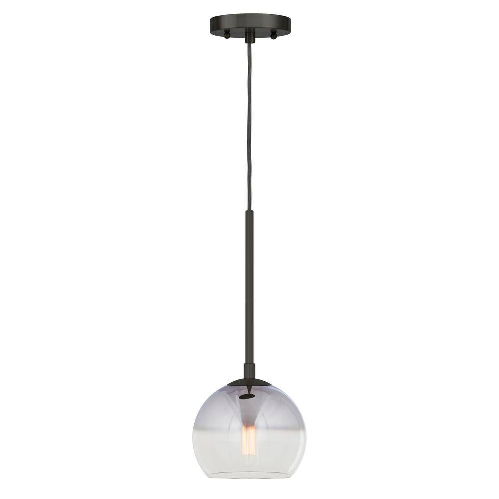 Callisto 1-Light Black Pendant with Chrome Ombre Globe Glass Shade price history on PriceWatchPro