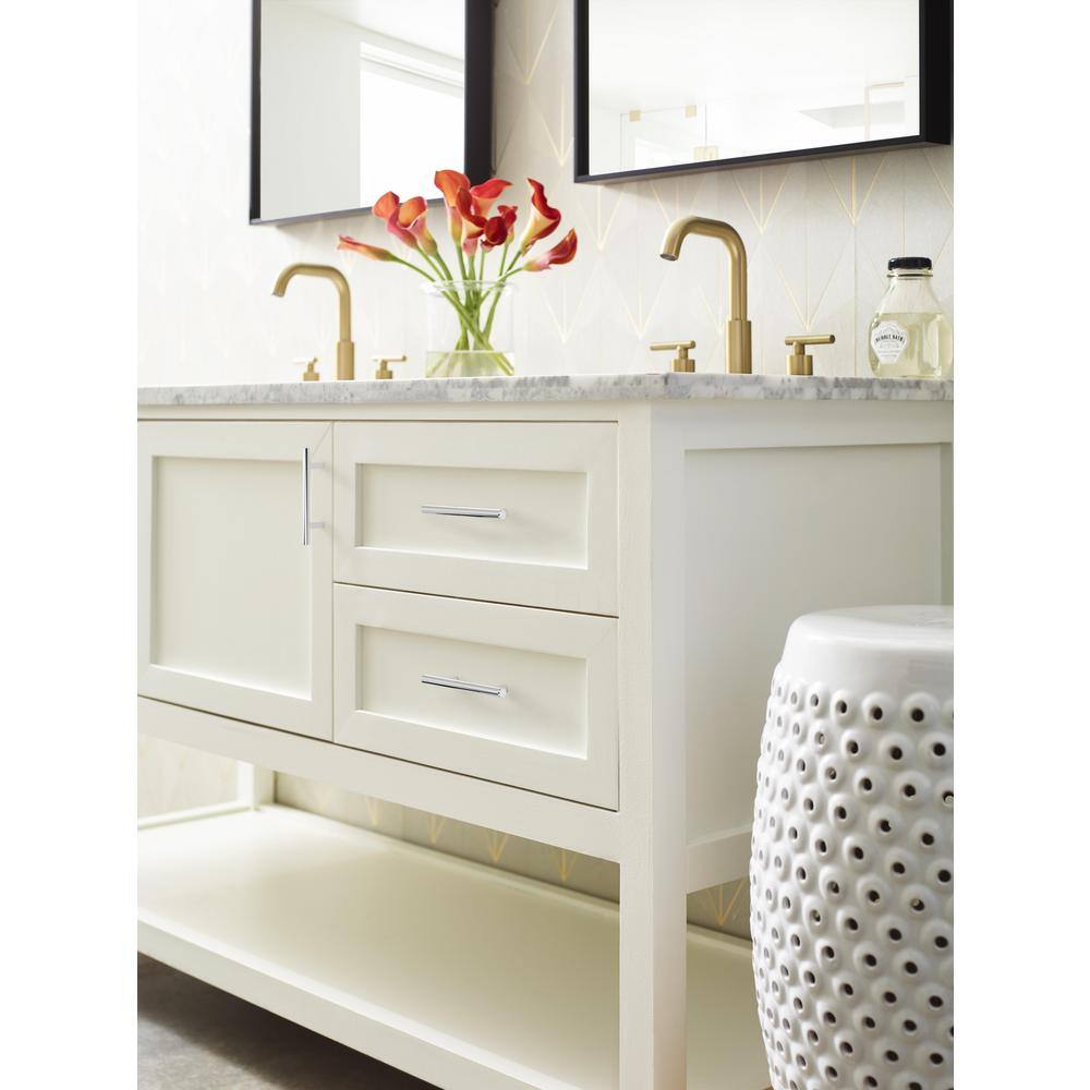 Polished Chrome Modern Bar Cabinet Pull with Mounting Hardware