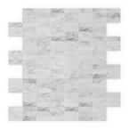 Freezy Natural White 11.42 in. x 11.57 in. x 5mm Stone Self Adhesive Wall Mosaic Tile