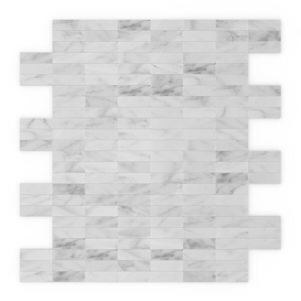 Inoxia SpeedTiles Freezy Natural White 11.42 in. x 11.57 in. x 5mm Stone Self Adhesive Wall Mosaic Tile