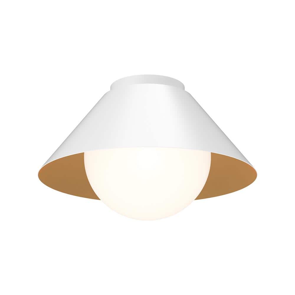 Remy 14 in. 1 Light 60-Watt White/Opal Glass Flush Mount price history on PriceWatchPro