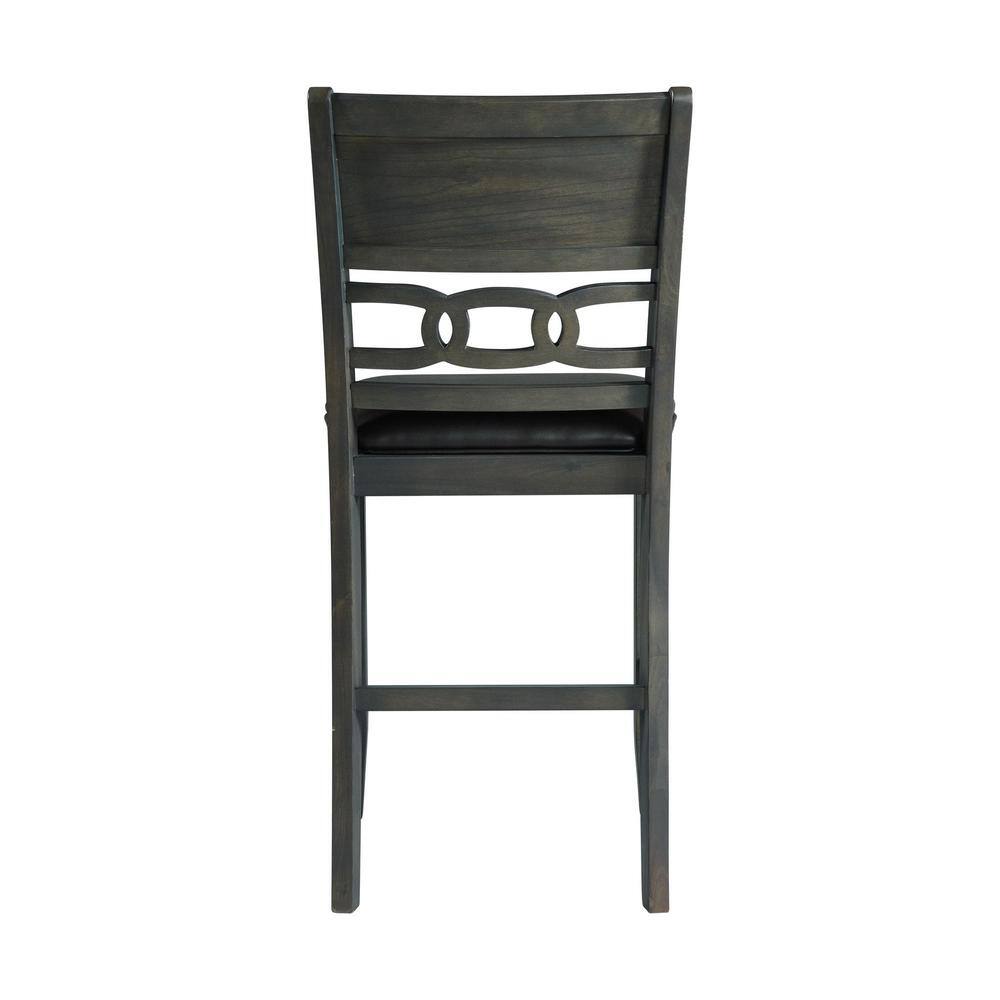 Taylor 40'' Dark Gray Faux Leather Link-Back Counter Chair Set