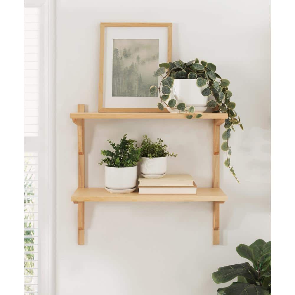 Meridien 24" Natural Poplar Floating Wall Shelf