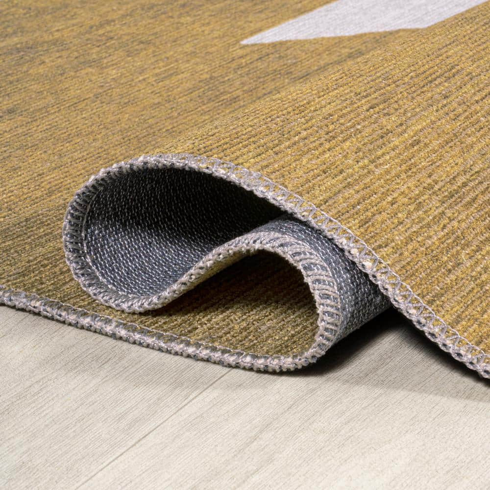 Sunny Medallion 4' x 6' Yellow & Cream Reversible Area Rug