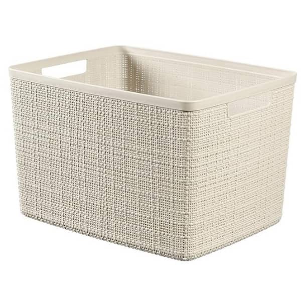 Curver Jute 19-Qt. Resin Basket in Cream