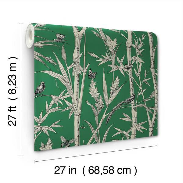 York Wallcoverings Bambou Toile Green Wallpaper Roll