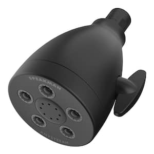 Hotel 3-Spray Patterns with 2.5 GPM 4 in. Wall Mount Fixed Shower Head with Anystream Technology in Matte Black