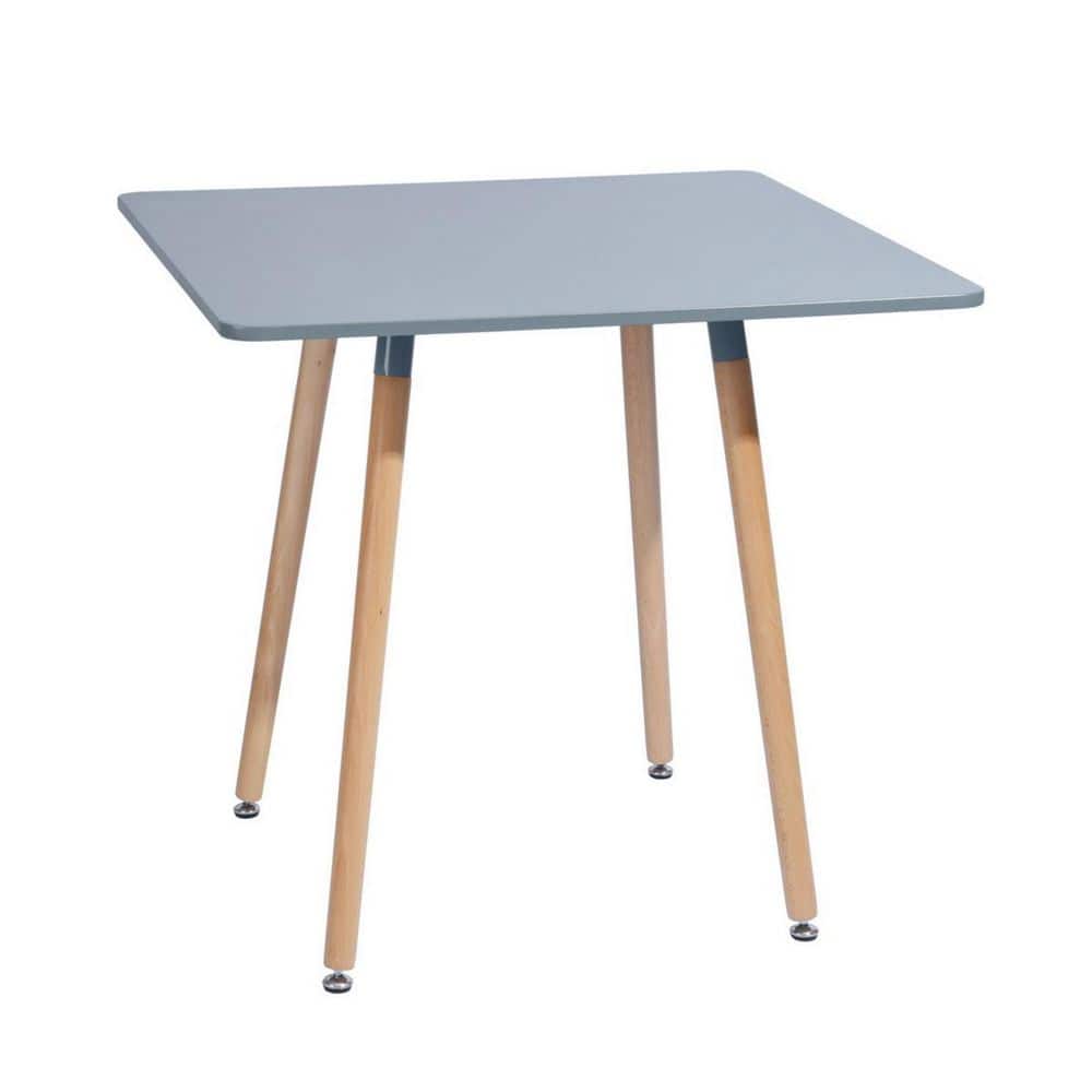 Gray Wood 31.50 in. 4 Leg Base Dining Table Seats 4