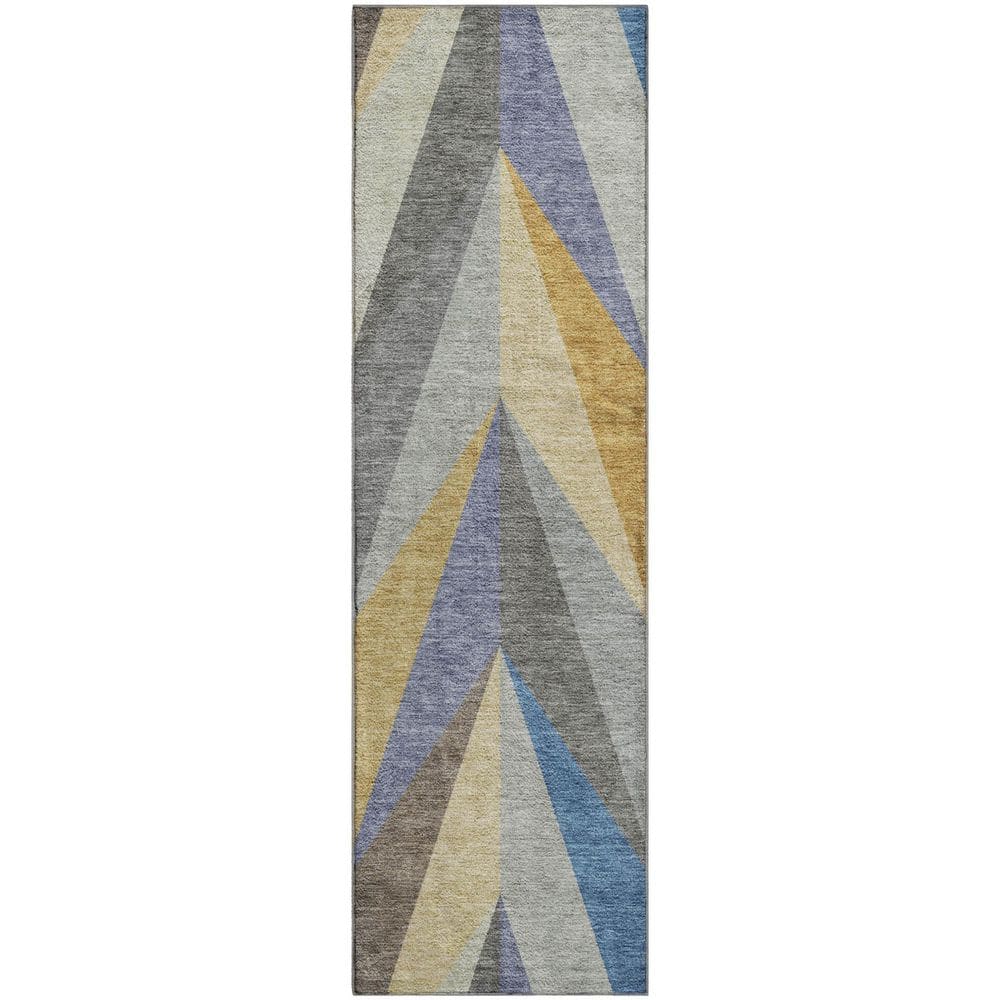 Mayfield Premium Machine Washable Abstract AMF2265 Gold 2 ft. x 7 ft. Runner Rug price history on PriceWatchPro