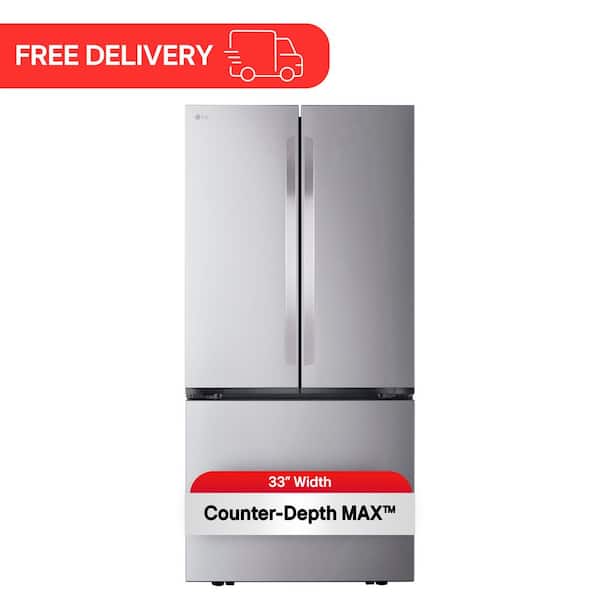 33 in. W. 21 cu.ft. SMART Counter Depth MAX French Door Refrigerator with Ice Maker in PrintProof Stainless Steel