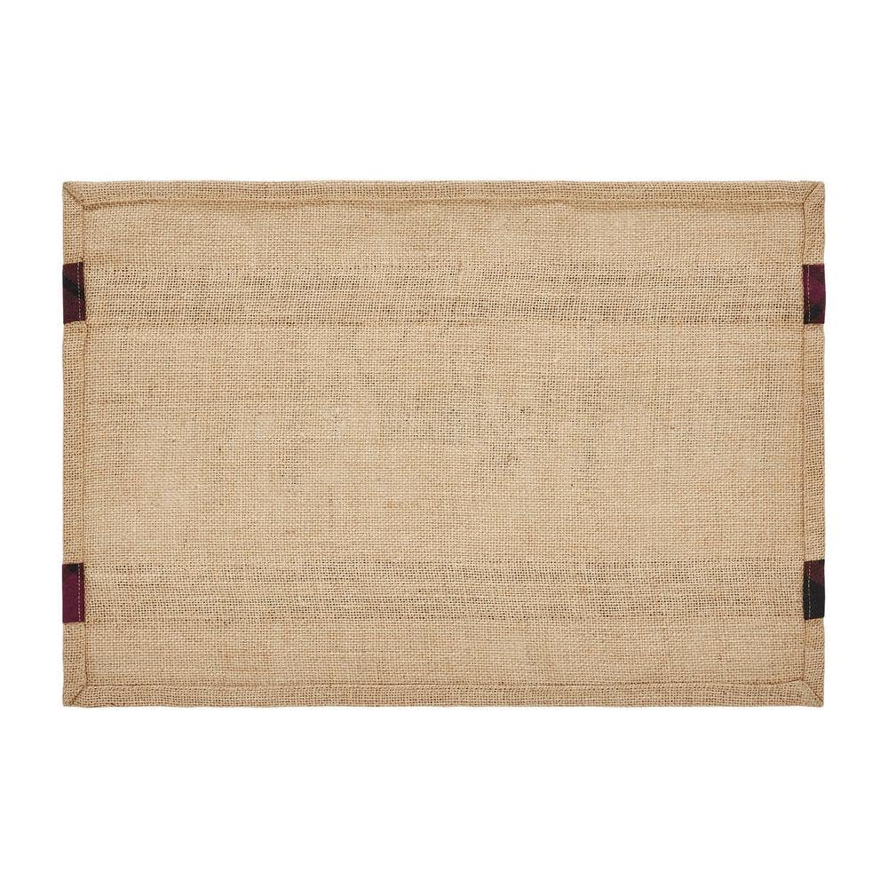 Cumberland Tan and Red Plaid Moose Cotton Placemats Set of 2