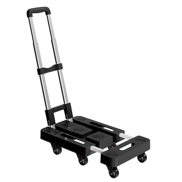 Folding Hand Truck Series with 500 lb. Capacity, 6-Wheel Foldable Dolly, Adjustable Handle & Bottom Plate