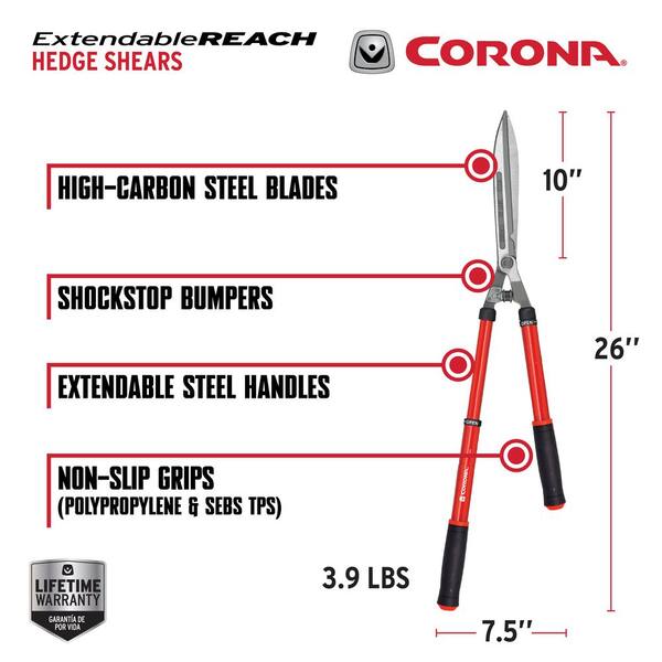 thumbnail image 2 of Corona Forged Aluminum Hedge Shear - 10.5" Professional Gardening Tool With Shock Bumpers 2 of 6