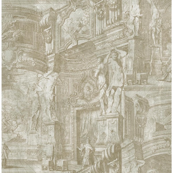 CASA MIA Monument Beige Paper Non-Pasted Strippable Wallpaper Roll (Cover 56.05 sq. ft.)