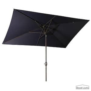 10 ft. x 6.5 ft. Rectangular Market Umbrella (Navy Blue)