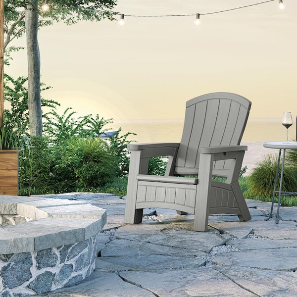 Suncast Dove Gray Plastic Adirondack Chair (1-Pack)