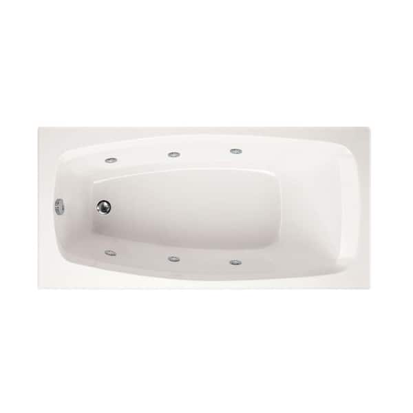 Hydro Systems Carmel 60 in. Acrylic Rectangular Drop-in Whirlpool Bathtub in White