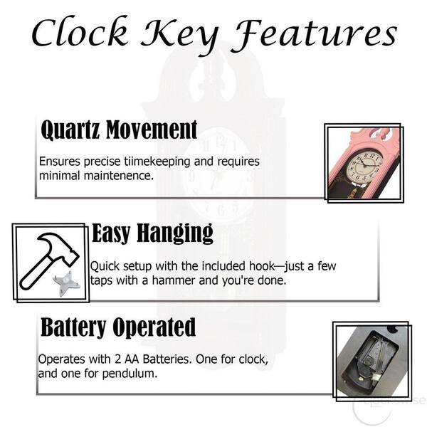 CLOCKSWISE Clockwise 20 in. Vintage-Inspired Plastic Grandfather