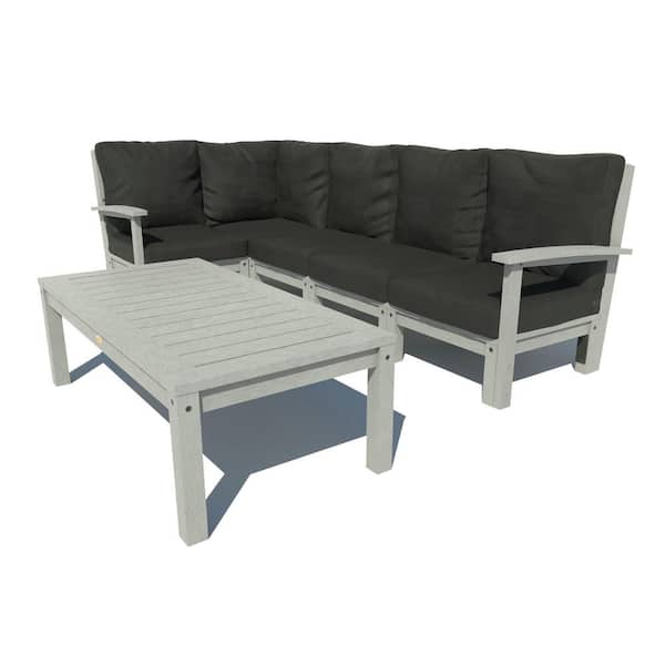 Highwood Bespoke Deep Seating 6-Piece Plastic Outdoor Sectional Set with Conversation Table and with Cushions