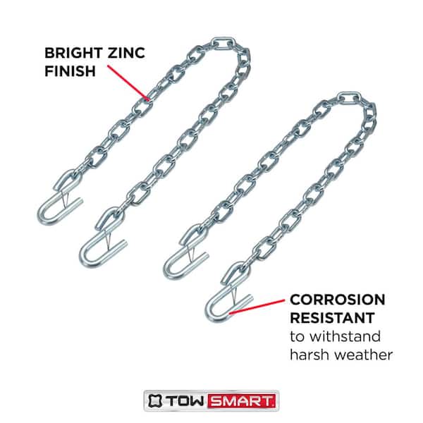 9/32 in. x 54 in. Safety Chain w/Safety Latch Hooks 5000 lb - TowSmart