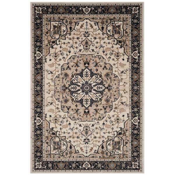 SAFAVIEH Lyndhurst Cream/Navy 5 ft. x 8 ft. Border Area Rug