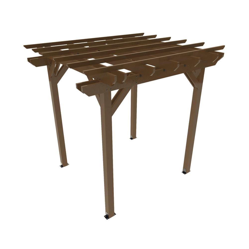 Weathered Acorn 8' x 8' Poly Lumber Pergola