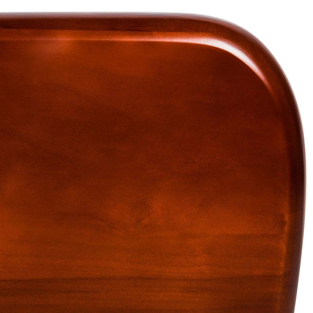 Mid-Century Modern Cherry Wood & Glass Triangle Coffee Table