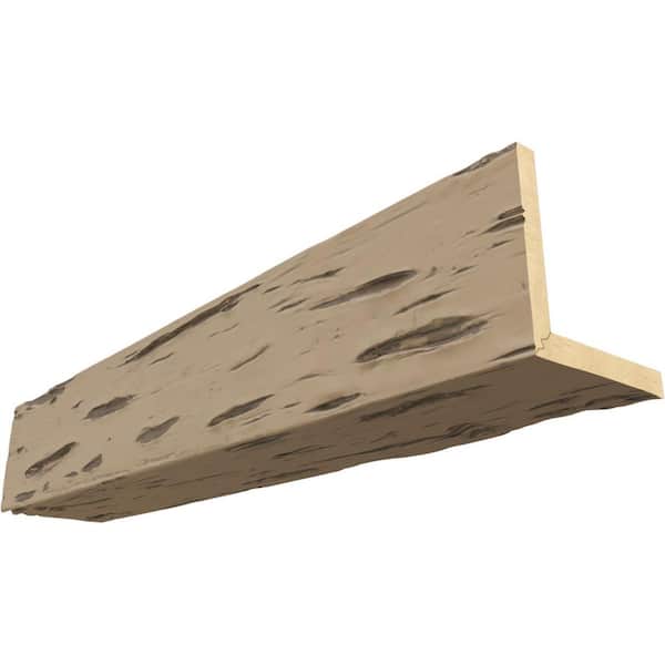 Ekena Millwork Endurathane 4 in. H x 6 in. W x 8 ft. L Pecky Cypress Almond Faux Wood Beam