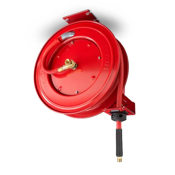 TEKTON 50 ft. x 1/2 in. I.D. Auto Rewind Air Hose Reel 46848 - The Home  Depot