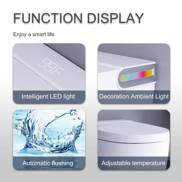 Boosicavelly Smart Bidet Toilet 1.19 GPF in White with Night Light and Remote Control