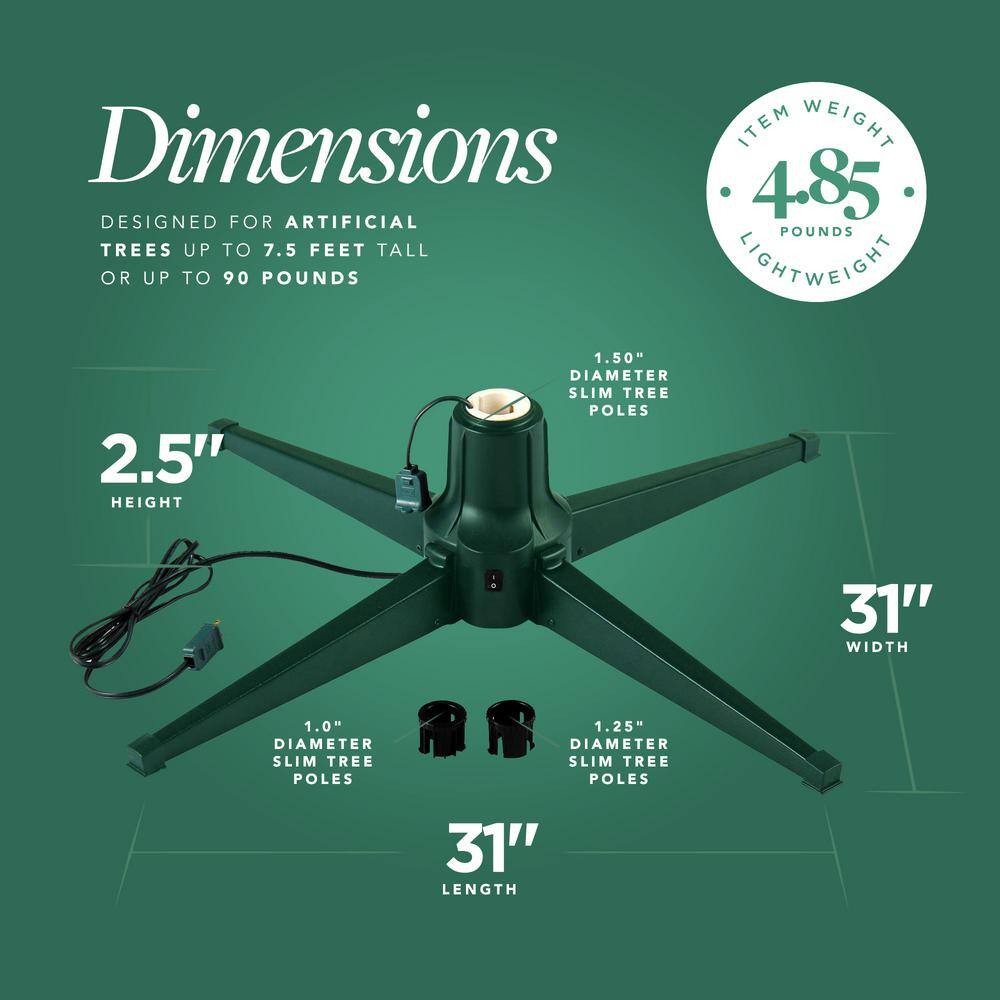 31-Inch Dark Green Metal Rotating Artificial Christmas Tree Stand