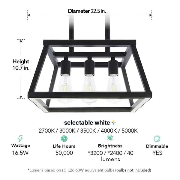 【NATAL DESIGN】　38-kT AIOT ver. Feit Electric Katalyst 60-Watt 3-Light Matte Black Modern
