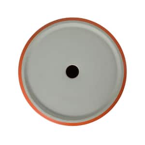 Modern Style Ceramic Circular Vessel Bathroom Sink Art Sink in Orange