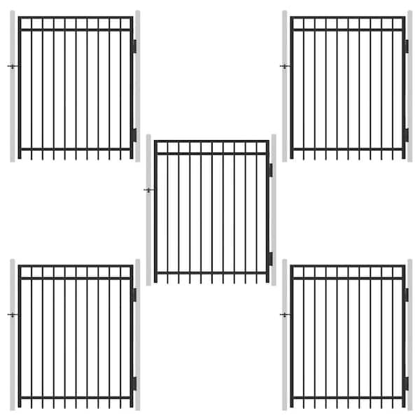 Fencer Wire 4 ft. x 5 ft. Flat Top Anti-Rust Metal Fence Gate, Decorative Garden Gate (Pack of 5)