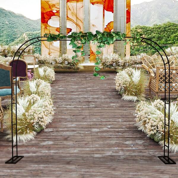 Black SzJias Adorox Metal Weddings Arch for Garden Climbing Plants Bridal Party Decoration 