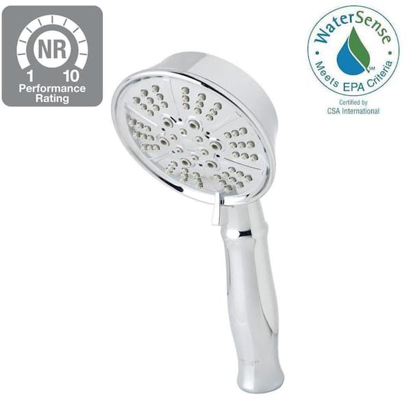 Symmons 5-Spray Wall Mounted 4.5 in. High Pressure Handheld Shower Head 1.75 GPM with Easy Clean Nozzles in Chrome